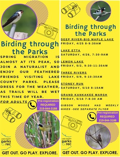 birding through the parks 2025