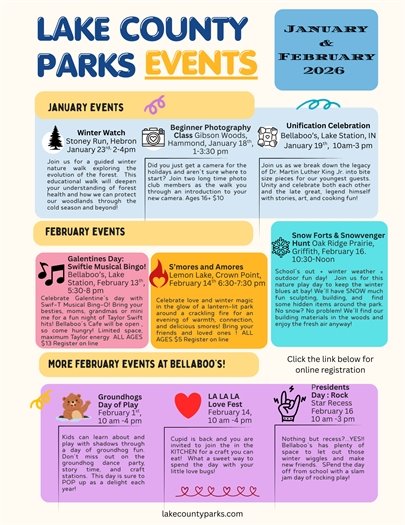 January & February Lake County Parks Events. Click to view in browser.