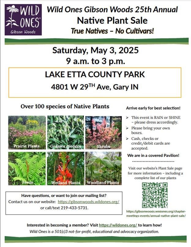 wild ones plant sale flyer 2025